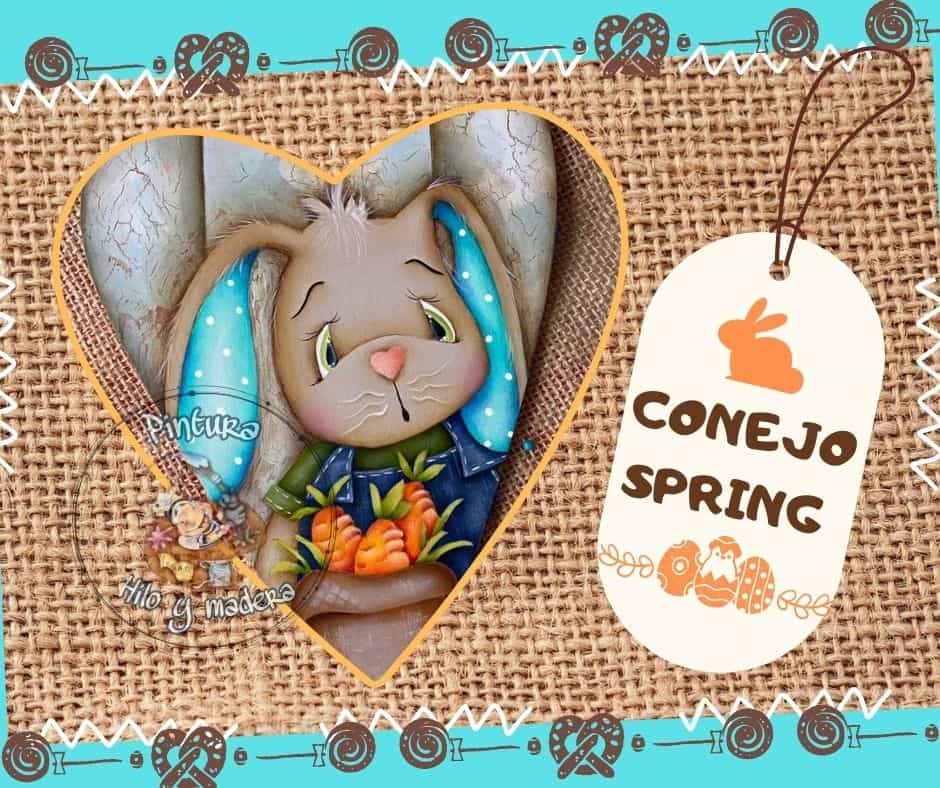 Corazón de pascua Conejo spring